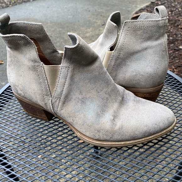 Miz Mooz Women's Ankle Boots - Light Gray Suede - Picture 1 of 8